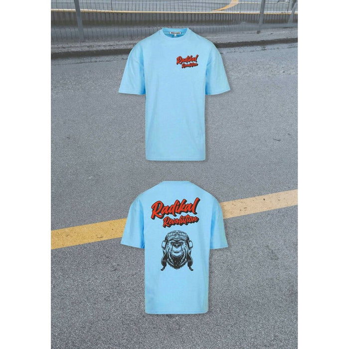 Tricou cu Mânecă Scurtă Bărbați RADIKAL Bear Albastru celest XXL