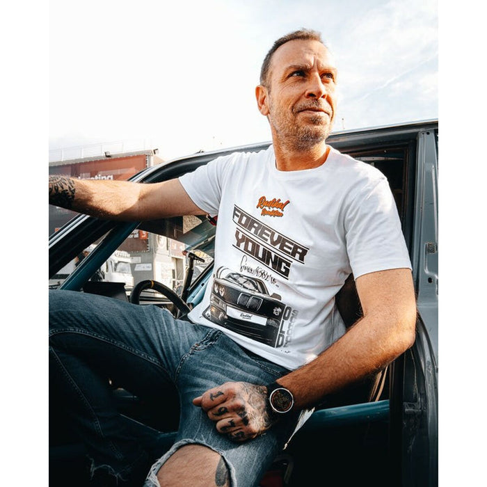 Tricou cu Mânecă Scurtă Bărbați RADIKAL FOREVER YOUNG Alb XXXL