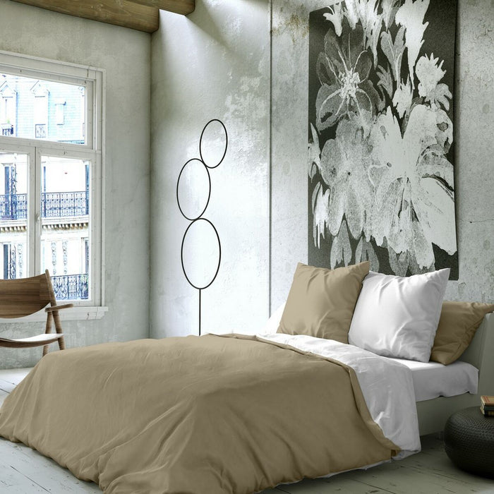 Husă de pilotă Naturals FUNDA NORDICA BICOLOR REVERSIBLE Reversibil/ă Alb Bej Pat 200 1 Piese 280 x 270 cm 280 x 240 cm