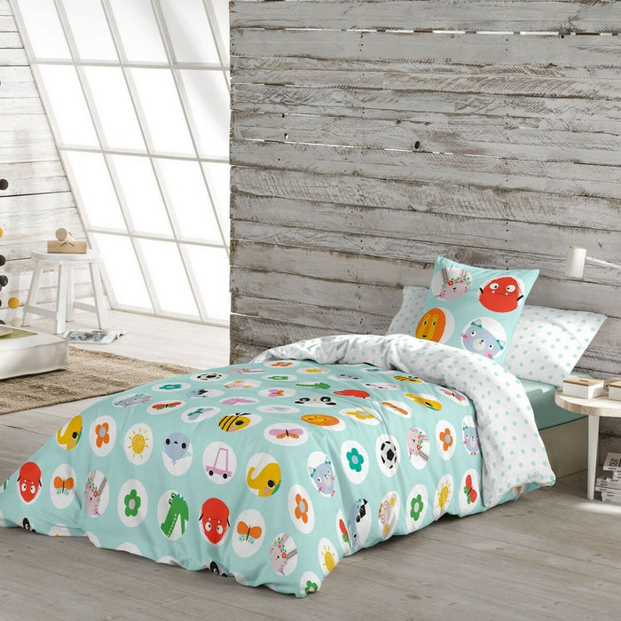 Capac nordic Lemon Ribbon Points Reversibil/ă Pat 80/90 (150 x 220 cm)
