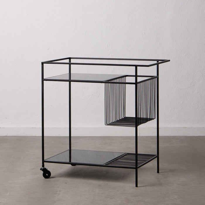 Coș de Bucătărie 67 x 40 x 70 cm Geam Negru Metal