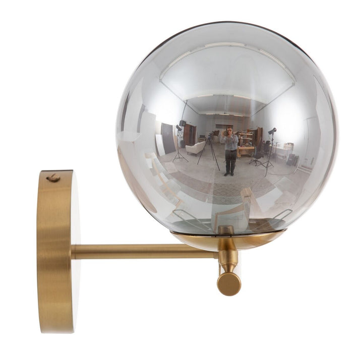 Lampă de Perete Geam Auriu* Metal 22 x 22 x 22 cm