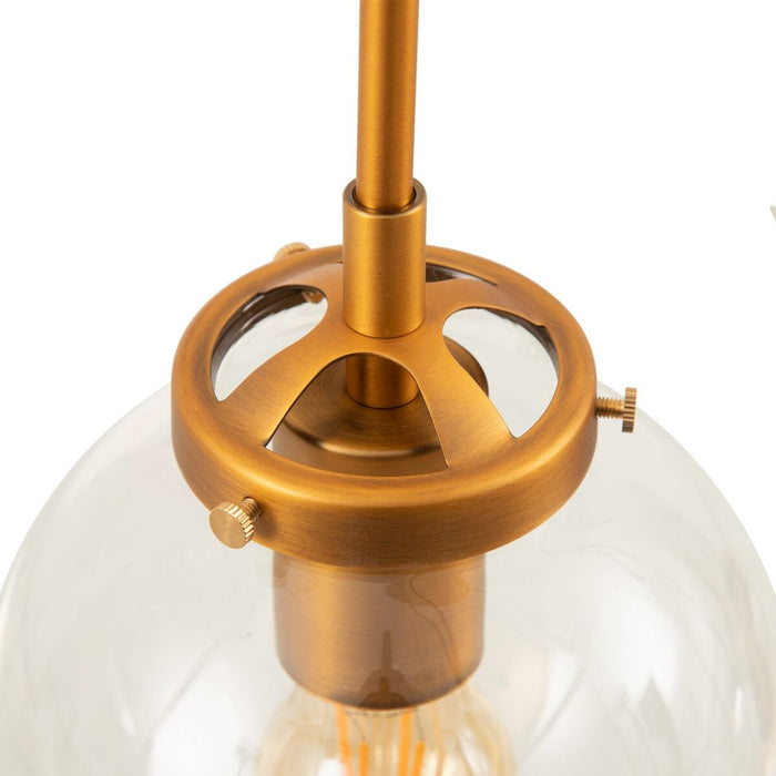 Lustră 40 x 40 x 140 cm Geam Auriu* Metal