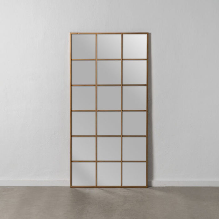 Oglindă de perete Auriu* Geam Fier Fereastră 90 x 3 x 180 cm