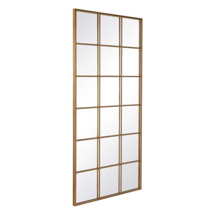 Oglindă de perete Auriu* Geam Fier Fereastră 90 x 3 x 180 cm