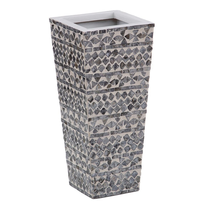 Ghiveci Gri Alb Sidef 21 x 21 x 47 cm