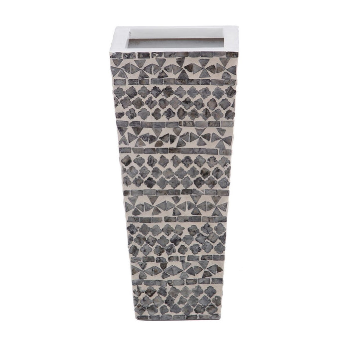 Ghiveci Gri Alb Sidef 21 x 21 x 47 cm