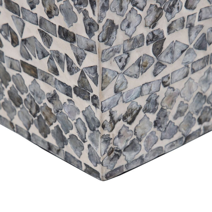 Ghiveci Gri Alb Sidef 21 x 21 x 47 cm