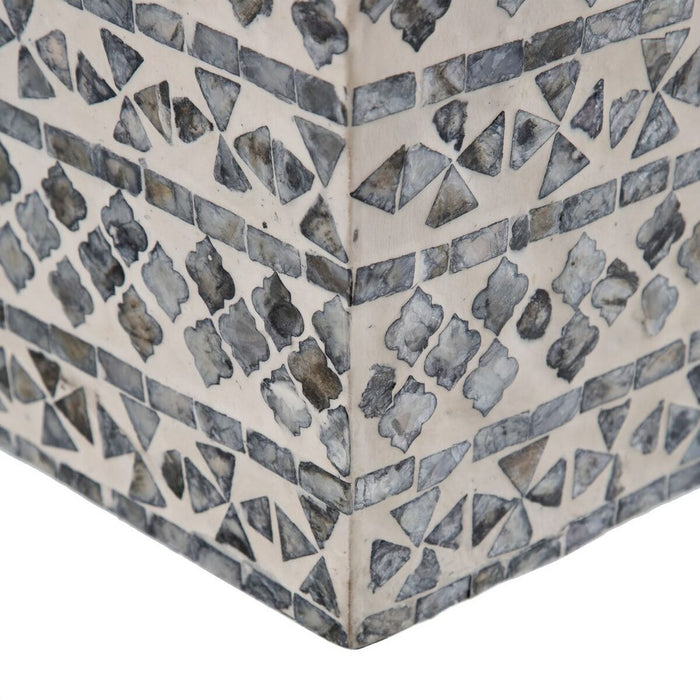 Ghiveci 31 x 31 x 61 cm Gri Alb Sidef