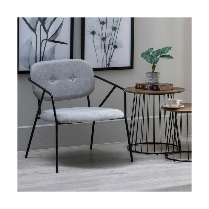 Scaun cu Mânere 60,5 x 56 x 75 cm Țesut Sintetic Metal Gri deschis