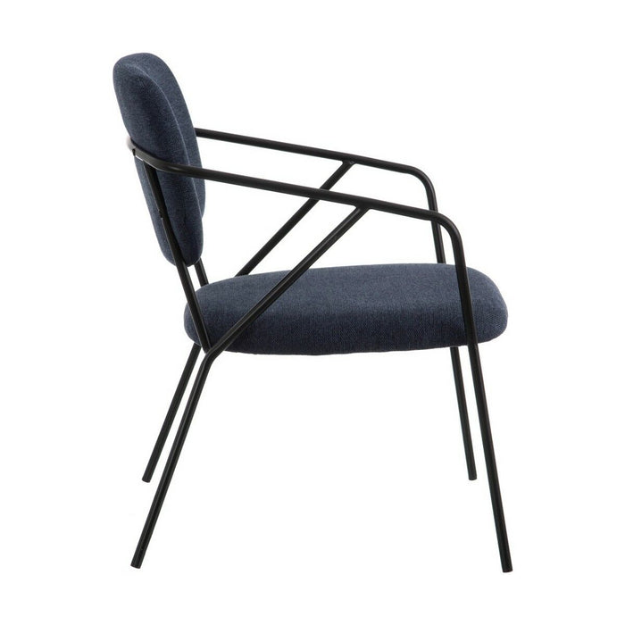 Scaun cu Mânere 60,5 x 56 x 75 cm Țesut Sintetic Albastru Metal