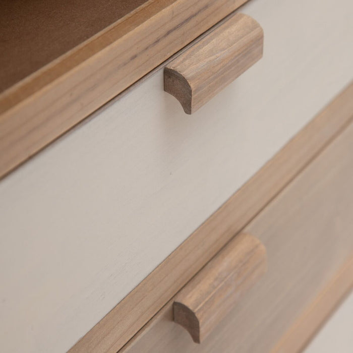 Servantă KENSY 80 x 34 x 98 cm Natural Lemn Alb