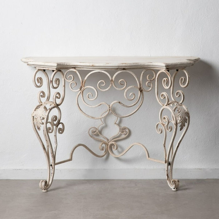 Mobilier pentru Hol 112,5 x 43,5 x 80 cm Metal Lemn Alb