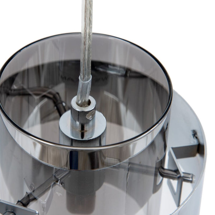 Lustră Geam Metal Argintiu Ø 10 cm 20 x 20 x 120 cm