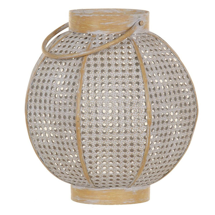 Suport de Lumânări 31,5 x 31,5 x 34,5 cm Natural Metal Alb