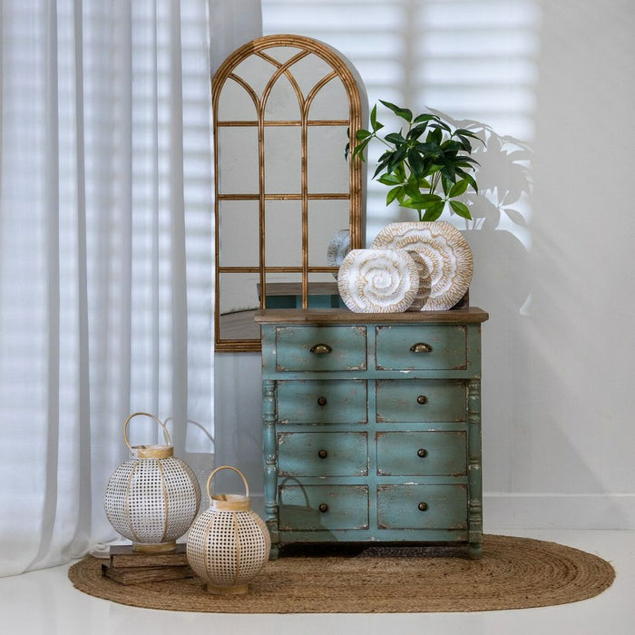 Suport de Lumânări 31,5 x 31,5 x 34,5 cm Natural Metal Alb