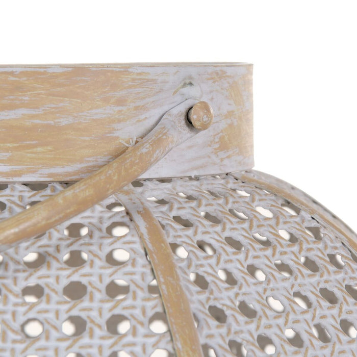 Suport de Lumânări 31,5 x 31,5 x 34,5 cm Natural Metal Alb