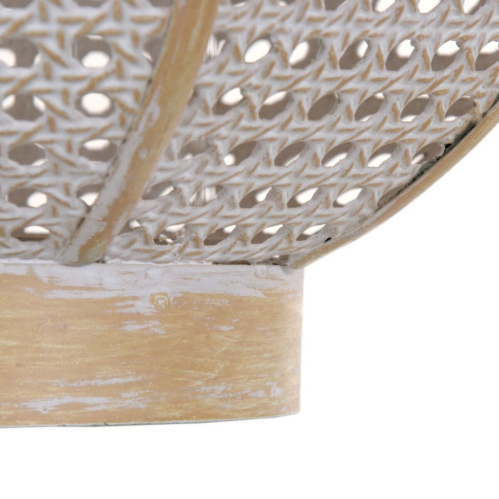 Suport de Lumânări 31,5 x 31,5 x 34,5 cm Natural Metal Alb