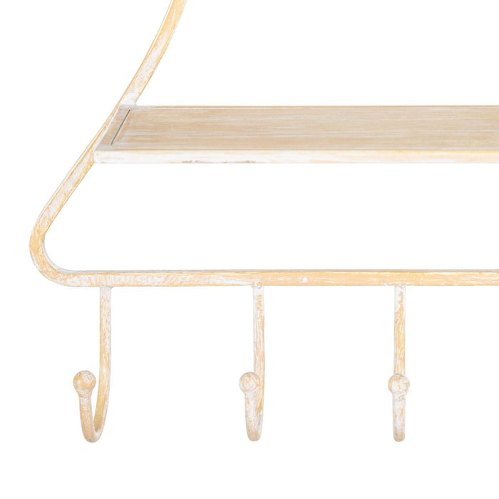Raft 39,5 x 10,5 x 70 cm Natural Metal Alb