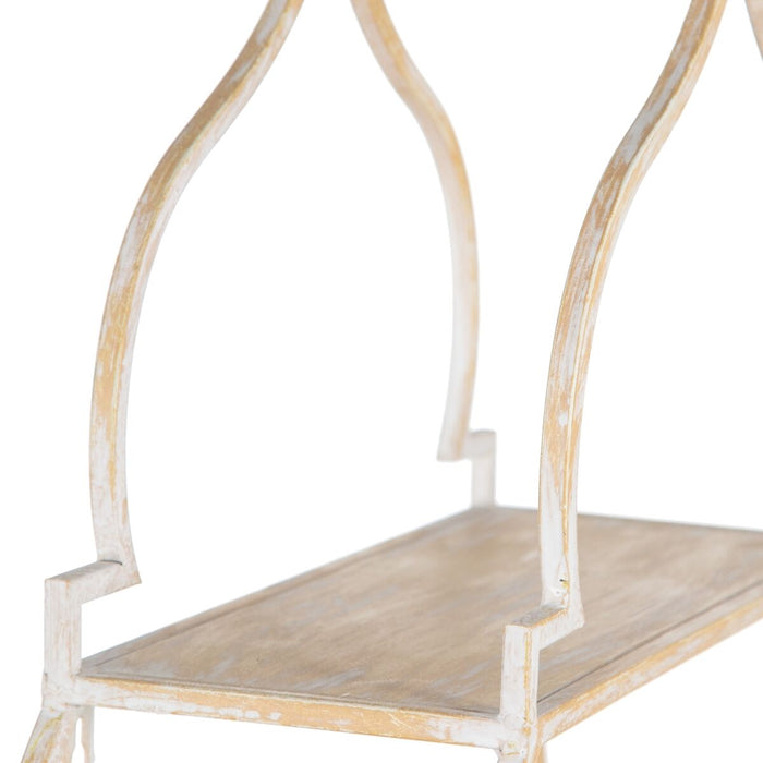 Raft 49 x 13,5 x 64 cm Natural Metal Alb