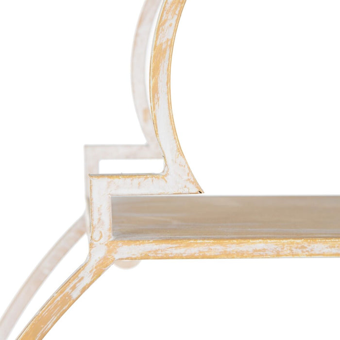 Raft 49 x 13,5 x 64 cm Natural Metal Alb