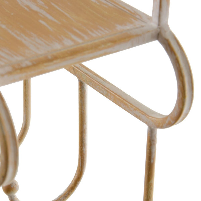 Raft 43 x 13 x 84 cm Natural Metal Alb