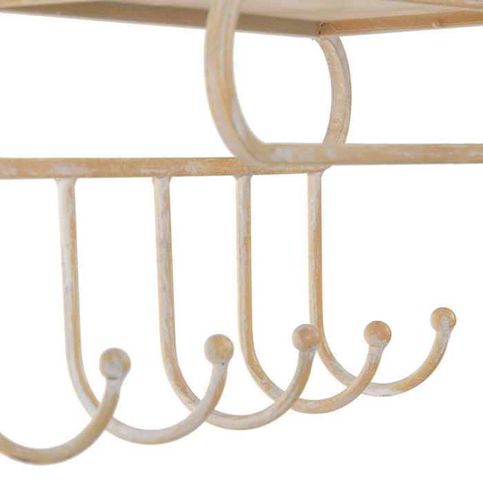 Raft 43 x 13 x 84 cm Natural Metal Alb