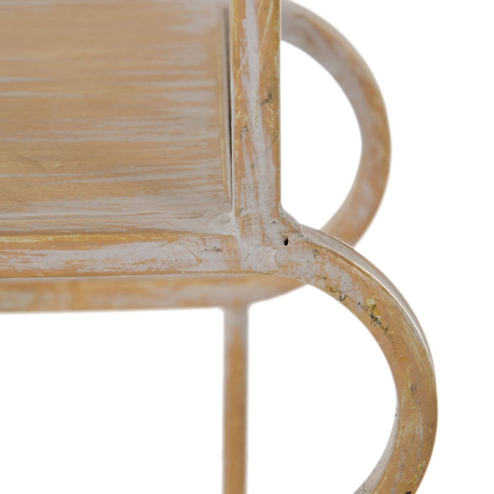 Raft 43 x 13 x 84 cm Natural Metal Alb