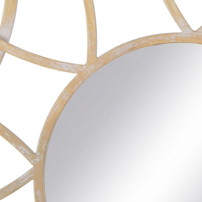 Oglindă de perete 70 x 2,5 x 70 cm Natural Metal Alb