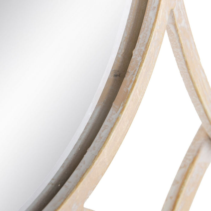 Oglindă de perete 70 x 2,5 x 70 cm Natural Metal Alb