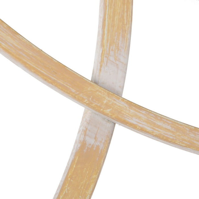 Oglindă de perete 70 x 2,5 x 70 cm Natural Metal Alb