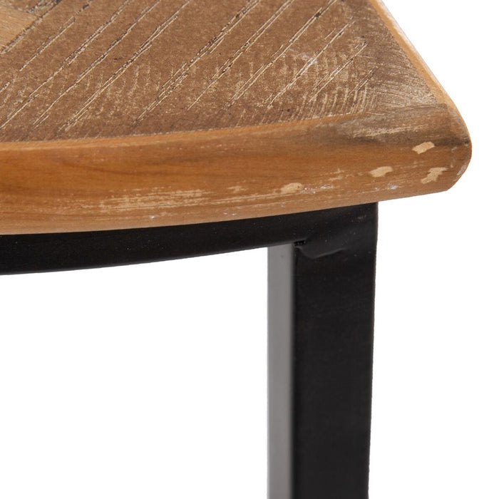 Masa laterală Maro Negru Metal Fier Lemn MDF 62,5 x 62,5 x 73 cm 62,5 x 31 x 73 cm (2 Unități)