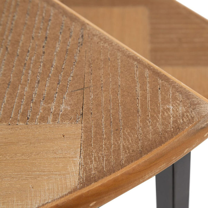 Masa laterală Maro Negru Metal Fier Lemn MDF 62,5 x 62,5 x 73 cm 62,5 x 31 x 73 cm (2 Unități)