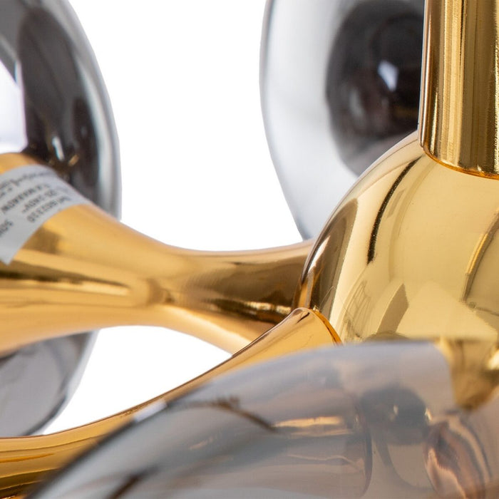 Lustră 60 x 60 x 67 cm Geam Gri Metal Argintiu