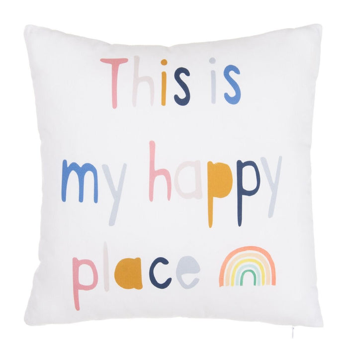 Pernă Happy Alb 40 x 40 cm Pătrat