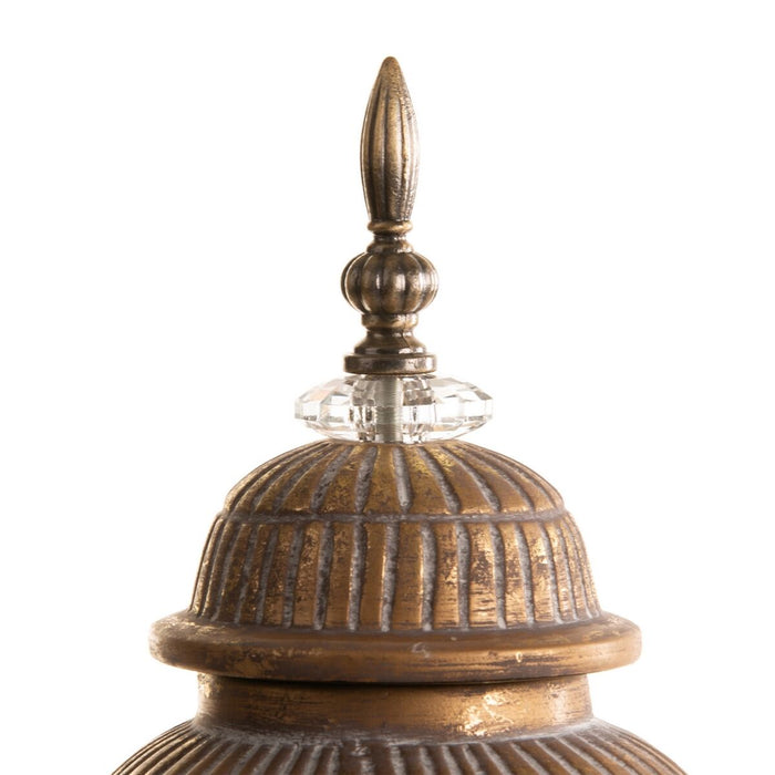 Vază 19 x 19 x 43 cm Ceramică Auriu* Alb