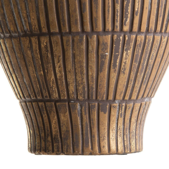 Vază 19 x 19 x 43 cm Ceramică Auriu* Alb