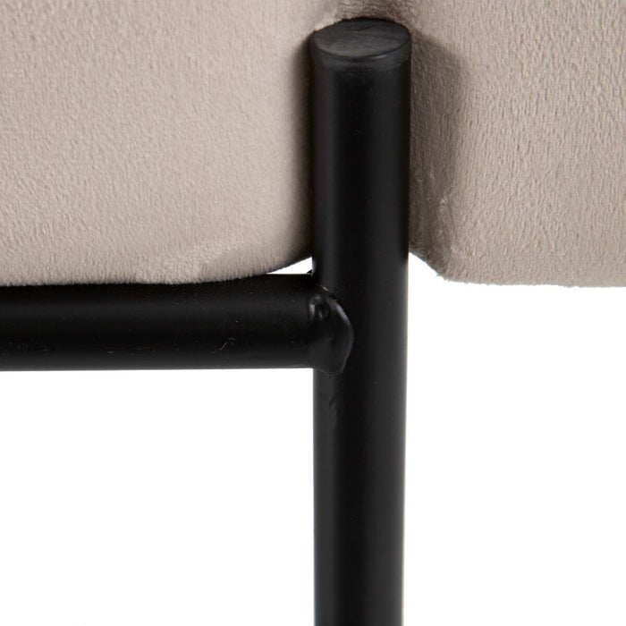 Canapea Șezlong 140 x 59 x 42 cm Bej Metal Lemn