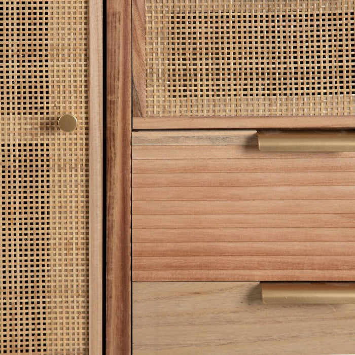 Mobilă pentru Hol cu Sertare HONEY 80 x 40 x 82 cm Natural Lemn Ratan
