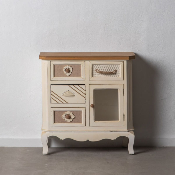 Servantă DAISY 72 x 34 x 75 cm Natural Lemn Alb DMF
