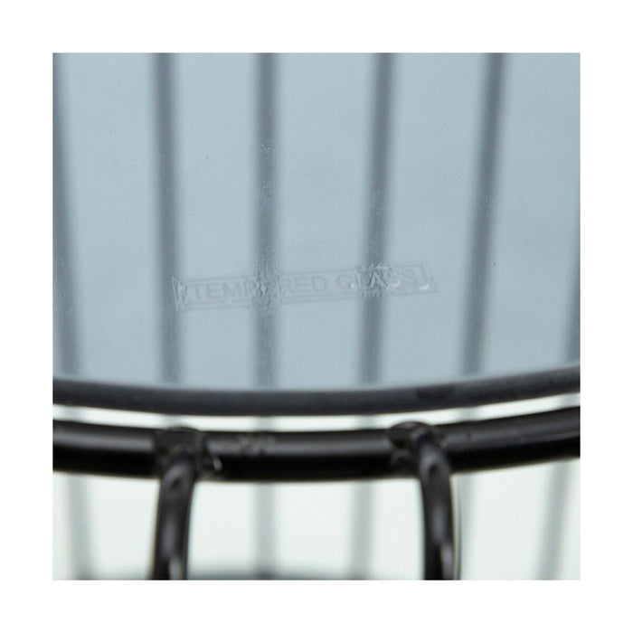 Masa laterală Geam Negru Metal 45 x 45 x 45 cm