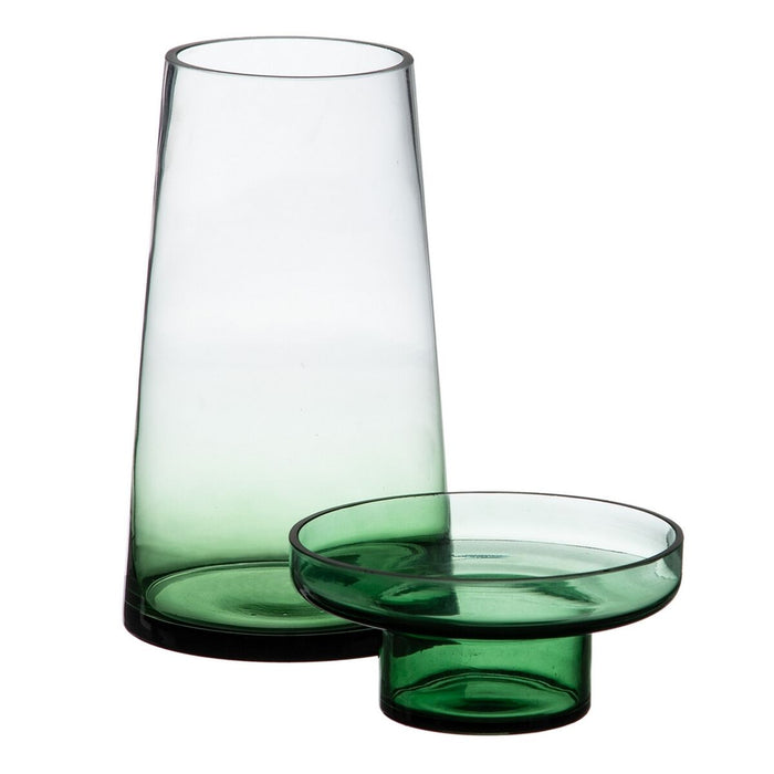 Suport de Lumânări 16,5 x 16,5 x 28,5 cm Verde Sticlă