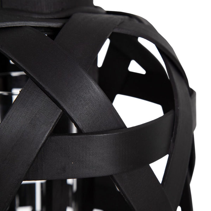 Lucerna 26 x 26 x 32 cm Suport de Lumânări Negru Bambus