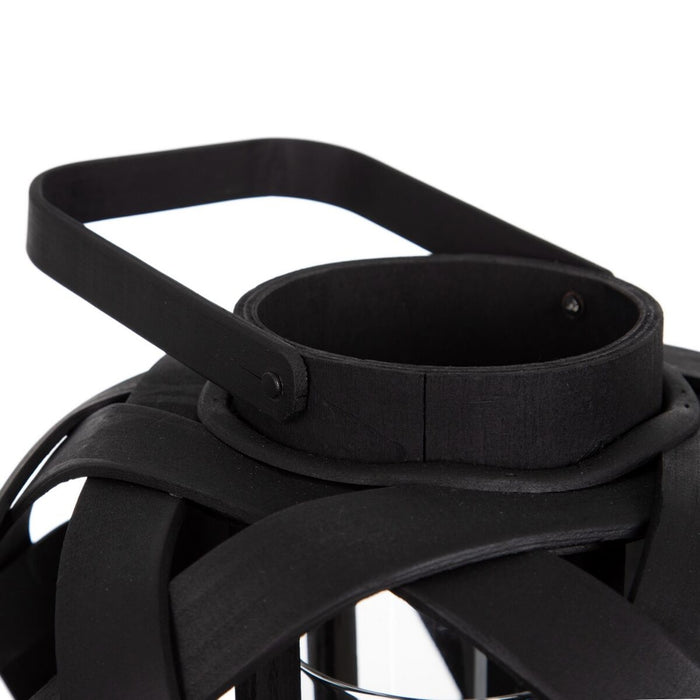 Lucerna 26 x 26 x 32 cm Suport de Lumânări Negru Bambus