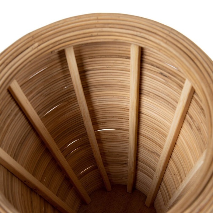 Set de jardiniere 34 x 34 x 58 cm Natural Negru Metal Bambus (2 Unități)