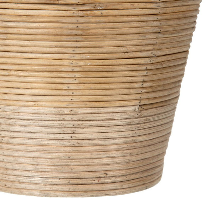 Set de jardiniere 34 x 34 x 58 cm Natural Negru Metal Bambus (2 Unități)