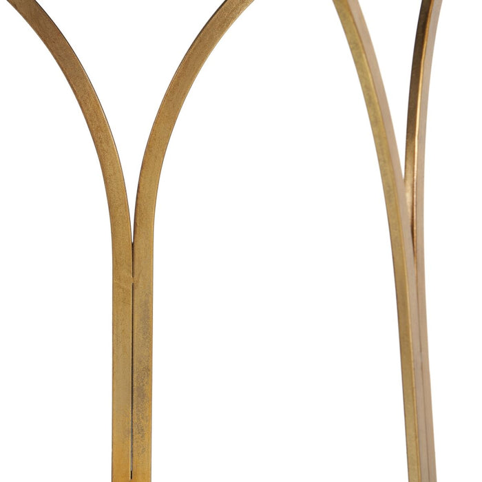 Masa laterală 53,5 x 53,5 x 59 cm Geam Auriu* Metal