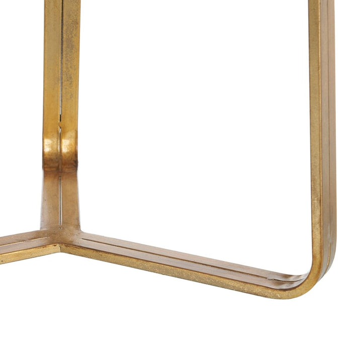 Masa laterală 53,5 x 53,5 x 59 cm Geam Auriu* Metal