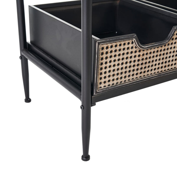 Mobilă pentru Hol cu Sertare BRICK Suport de haine Maro Negru Fier 111 x 37 x 185 cm