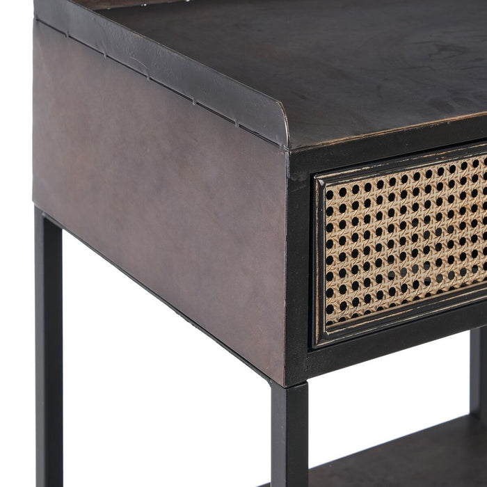 Servantă BRICK 55 x 38 x 140 cm Negru Metal Maro